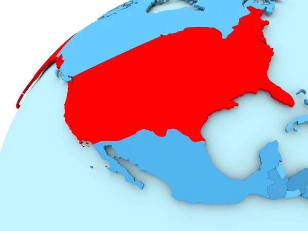 USA on blue globe — Stock Photo, Image