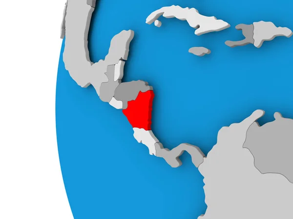 Map of Nicaragua on political globe — Stock Photo, Image