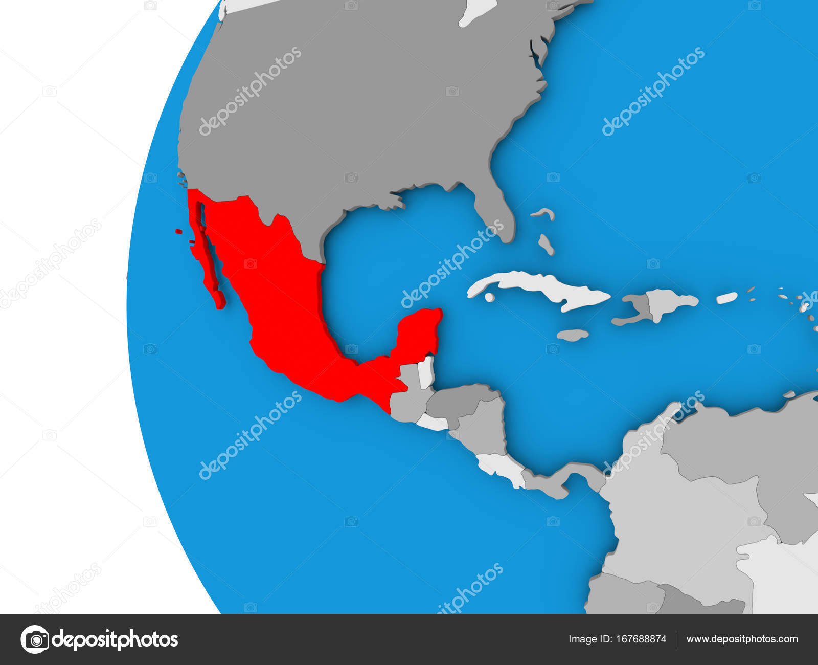 Carte Du Mexique Sur Le Monde Politique Photographie Tom