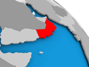 Umman haritası üzerindeki kırmızı