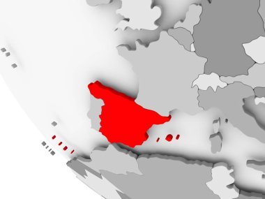 İspanya Haritası kırmızı