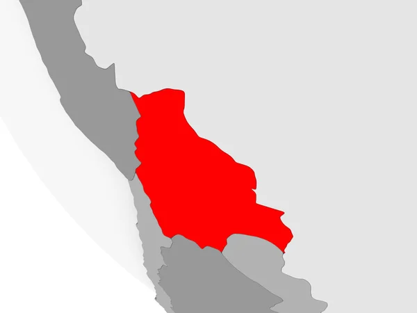 Χάρτης της Βολιβίας σε κόκκινο χρώμα — Φωτογραφία Αρχείου