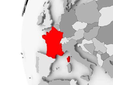 Fransa üzerinde gri Küre