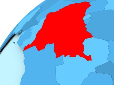 Demokratik Kongo Cumhuriyeti mavi dünya üzerinde