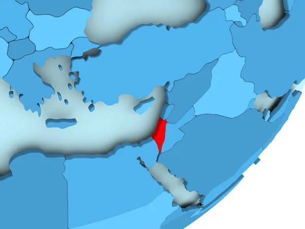 Karta över Israel på blå politiska jordglob — Stockfoto