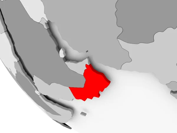 Карта Оман в червоний — стокове фото