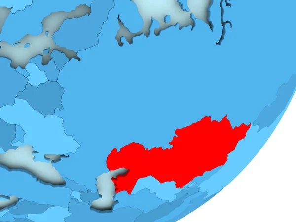 Mapa Kazachstánu na modré politické globe — Stock fotografie