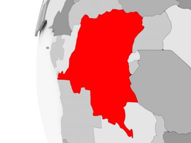 Demokratik Kongo Cumhuriyeti gri dünya üzerinde
