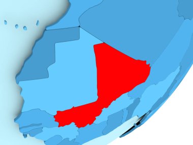 Mali Haritası mavi siyasi dünya üzerinde