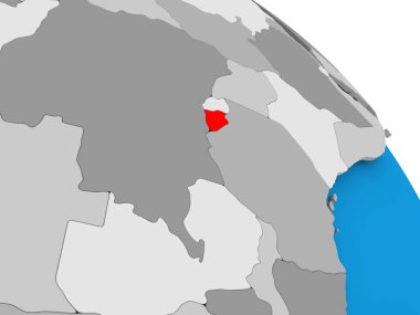 Burundi Haritası üzerindeki kırmızı