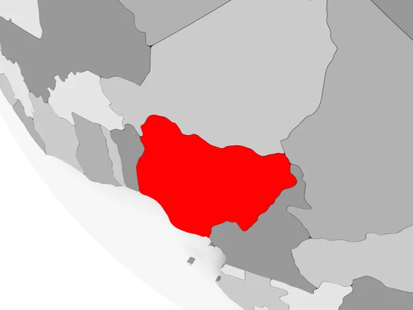 Mapa de Nigeria en rojo —  Fotos de Stock