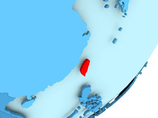 Karta över Taiwan på blå politiska jordglob — Stockfoto