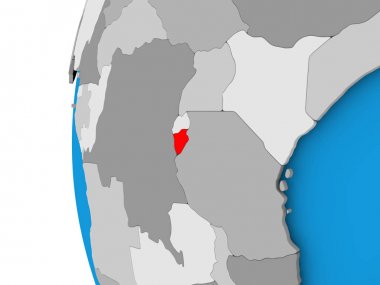 Burundi Haritası siyasi dünya üzerinde