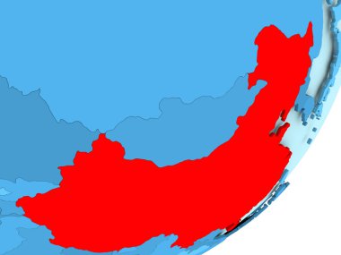 Çin'in haritada mavi siyasi dünya