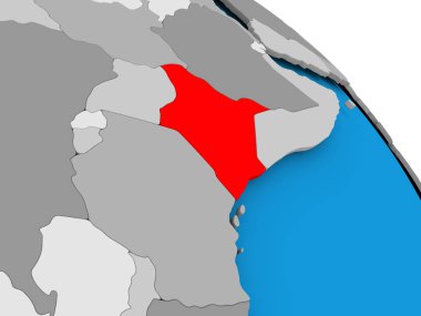 Haritada kırmızı Kenya