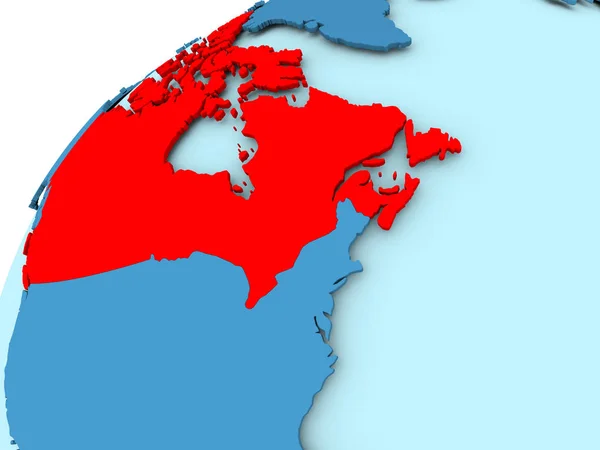 Kanada på blå jordglob — Stockfoto