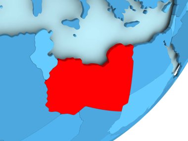Libya Haritası mavi siyasi dünya üzerinde