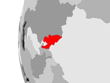 Kırgızistan gri dünya üzerinde