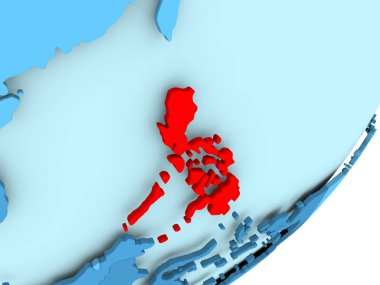 Filipinler Haritası mavi siyasi dünya üzerinde