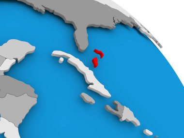 Haritada kırmızı Bahamalar