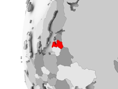 Letonya gri dünya üzerinde