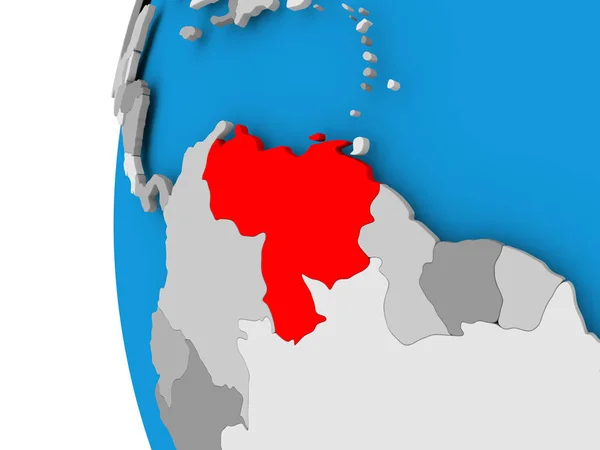 Mapa Wenezueli na Globus polityczny — Zdjęcie stockowe