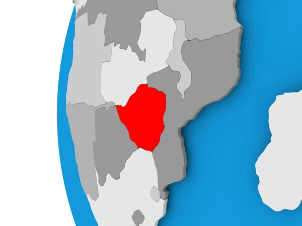 Karte von Simbabwe auf politischem Globus — Stockfoto