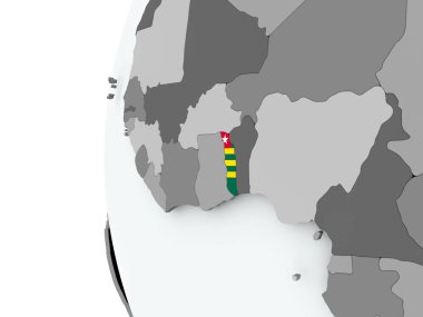 Togo bayrak ile dünya üzerinde