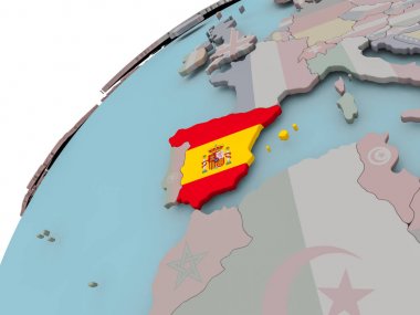 İspanya Haritası bayrak ile