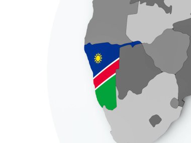 Namibya bayrak ile dünya üzerinde