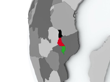 Malavi bayrak ile dünya üzerinde