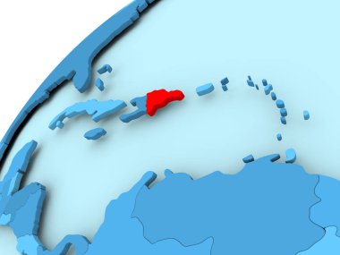 Dominik Cumhuriyeti mavi dünya üzerinde