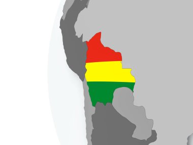 Bolivya bayrak ile dünya üzerinde