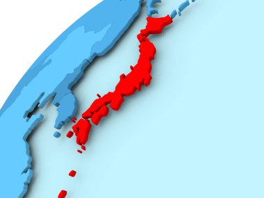 Mavi küre üzerinde Japonya