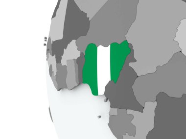 Nijerya bayrak ile dünya üzerinde