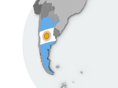 Arjantin bayrağı ile dünya üzerinde