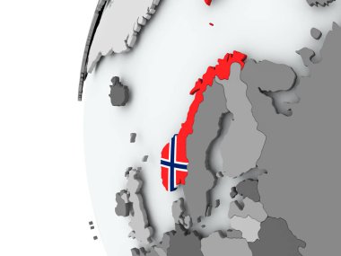 Norveç bayrağı ile dünya üzerinde