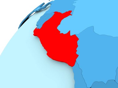 Peru mavi dünya üzerinde