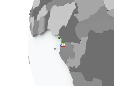 Ekvator Ginesi bayrak ile dünya üzerinde