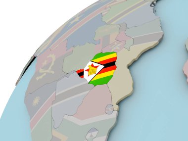 Zimbabve Haritası bayrak ile