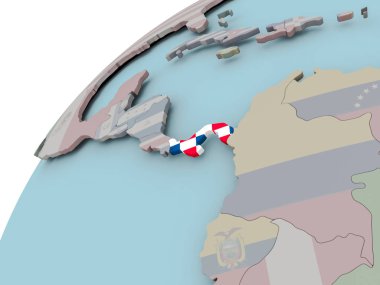 Harita Panama bayrak ile
