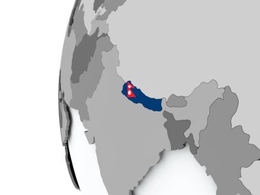 Nepal bayrağı ile dünya üzerinde