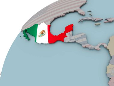 Meksika Haritası bayrak ile