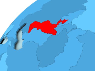 Özbekistan mavi dünya üzerinde