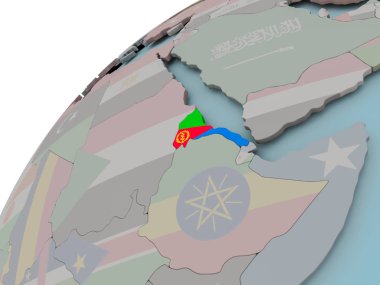 Bayrağı ile Eritre Haritası