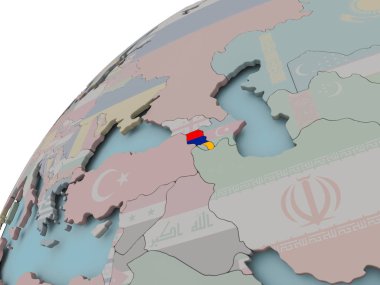 Bayrağı ile Ermenistan Haritası