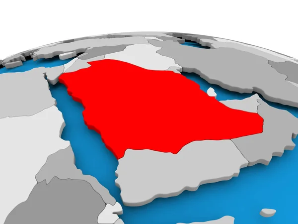 Saudiarabien på politiska jordglob — Stockfoto