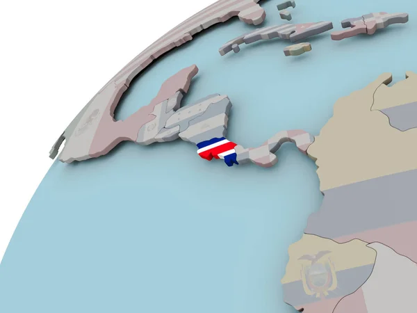 Kaart van Costa Rica met vlag — Stockfoto