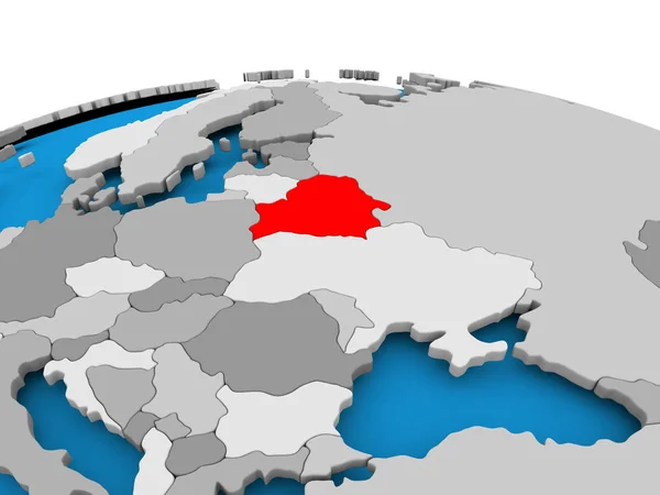 Bielorussia sul globo politico — Foto Stock