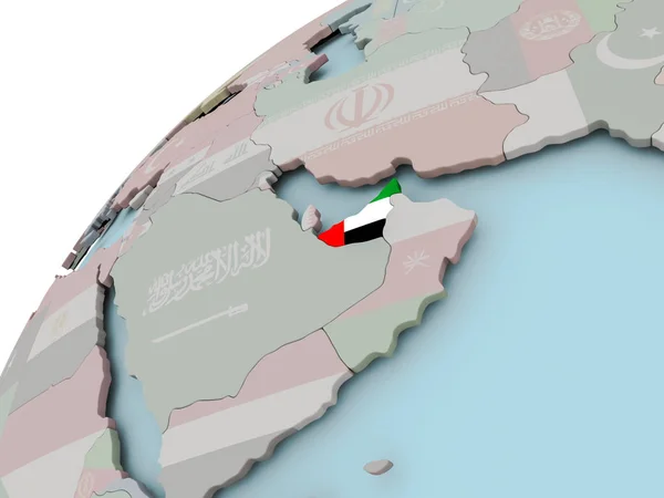 플래그와 함께 아랍 에미리트의 지도 — 스톡 사진